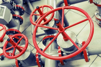 std red industrial valves