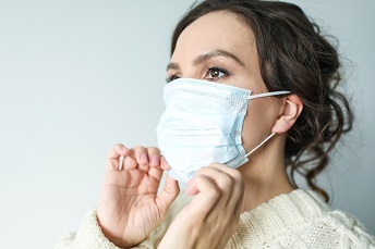 woman wearing protective mask