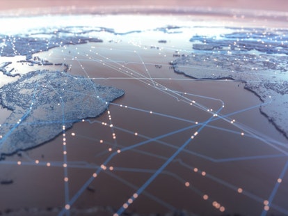 World Map Showing Connections 1600px