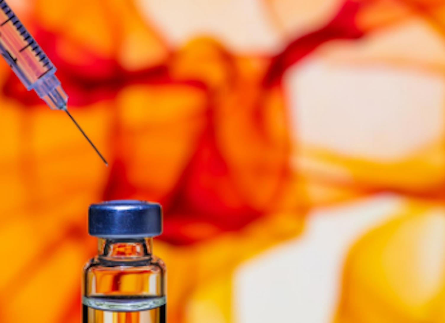 Vaccine Injection and Bottle Orange BG