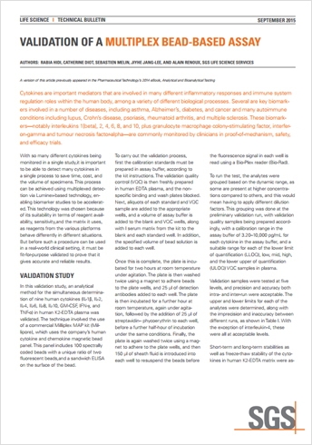 Validation of a Multiplex Bead-Based Assay | SGS Australia