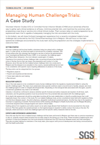 Managing Human Challenge Trials: A Case Study | SGS Philippines