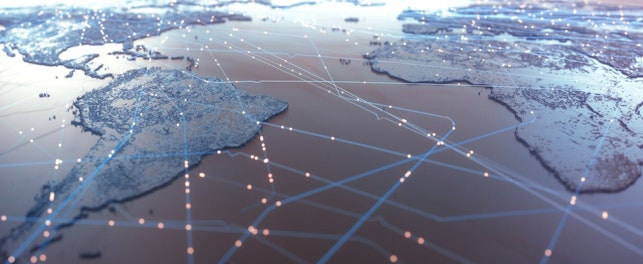 World Map Showing Connections 1600px