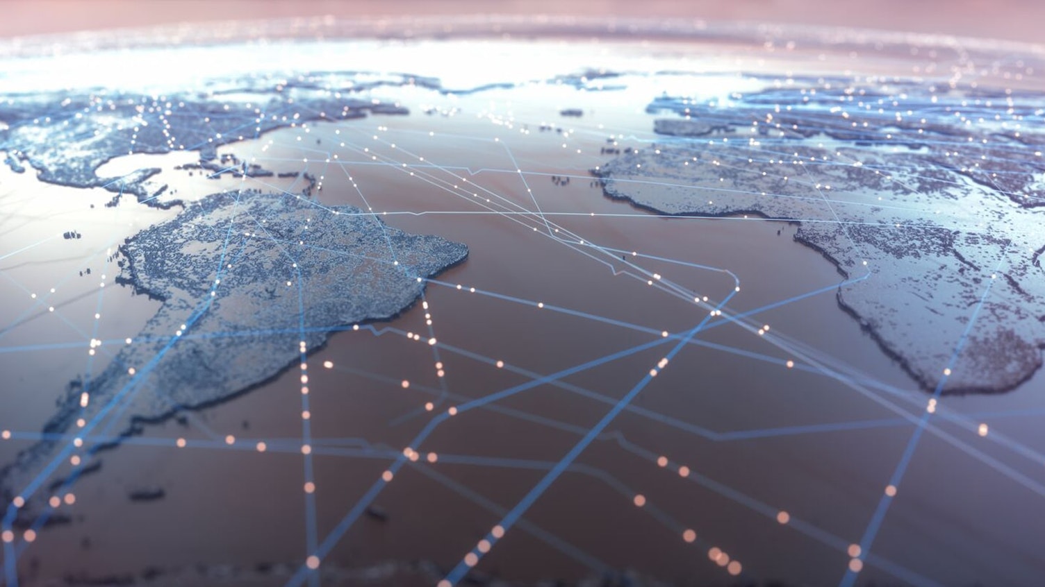 World Map Showing Connections 1600px