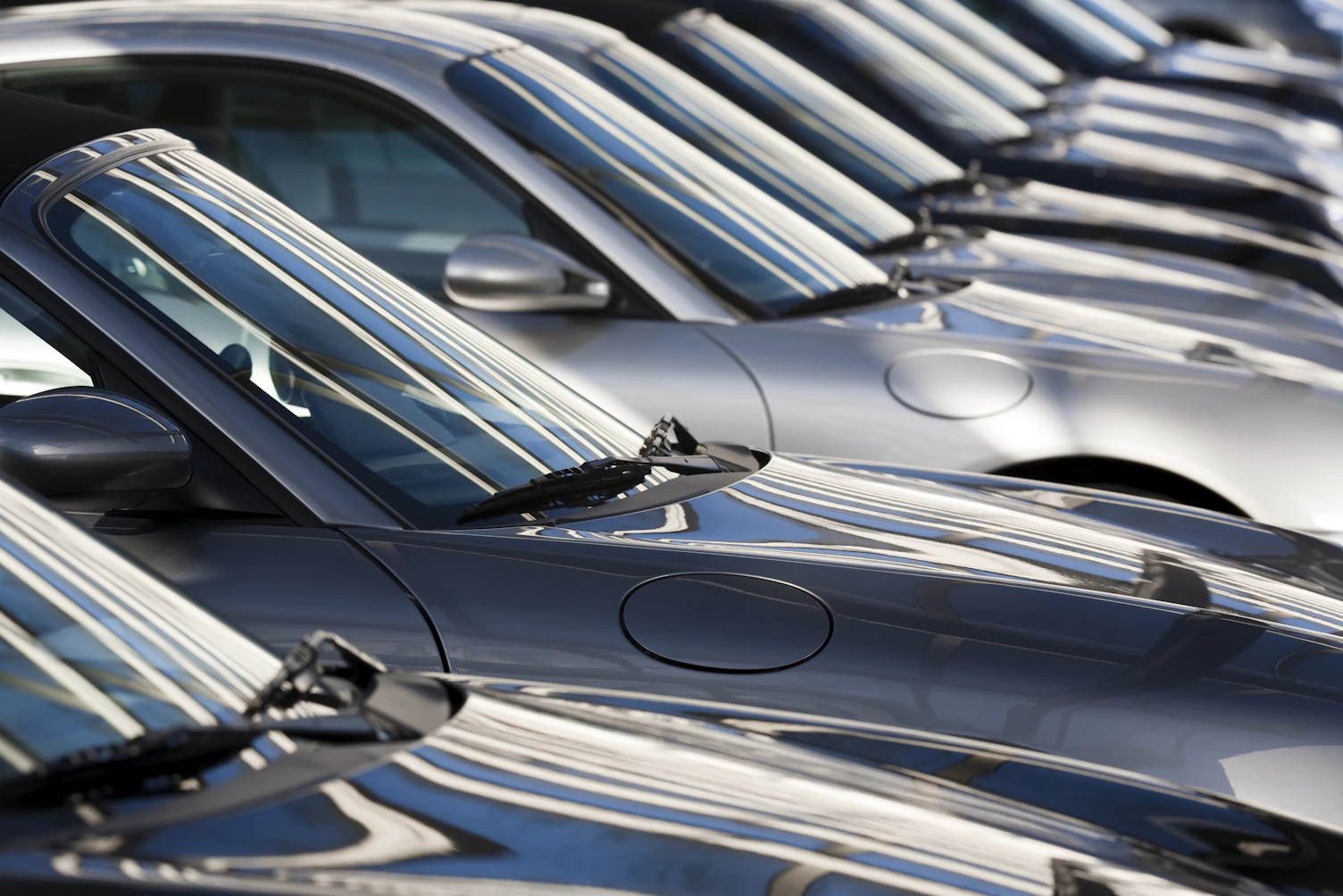Cars Parked in Line