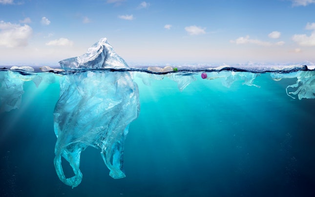 Plastic Pollution Floating in the Sea