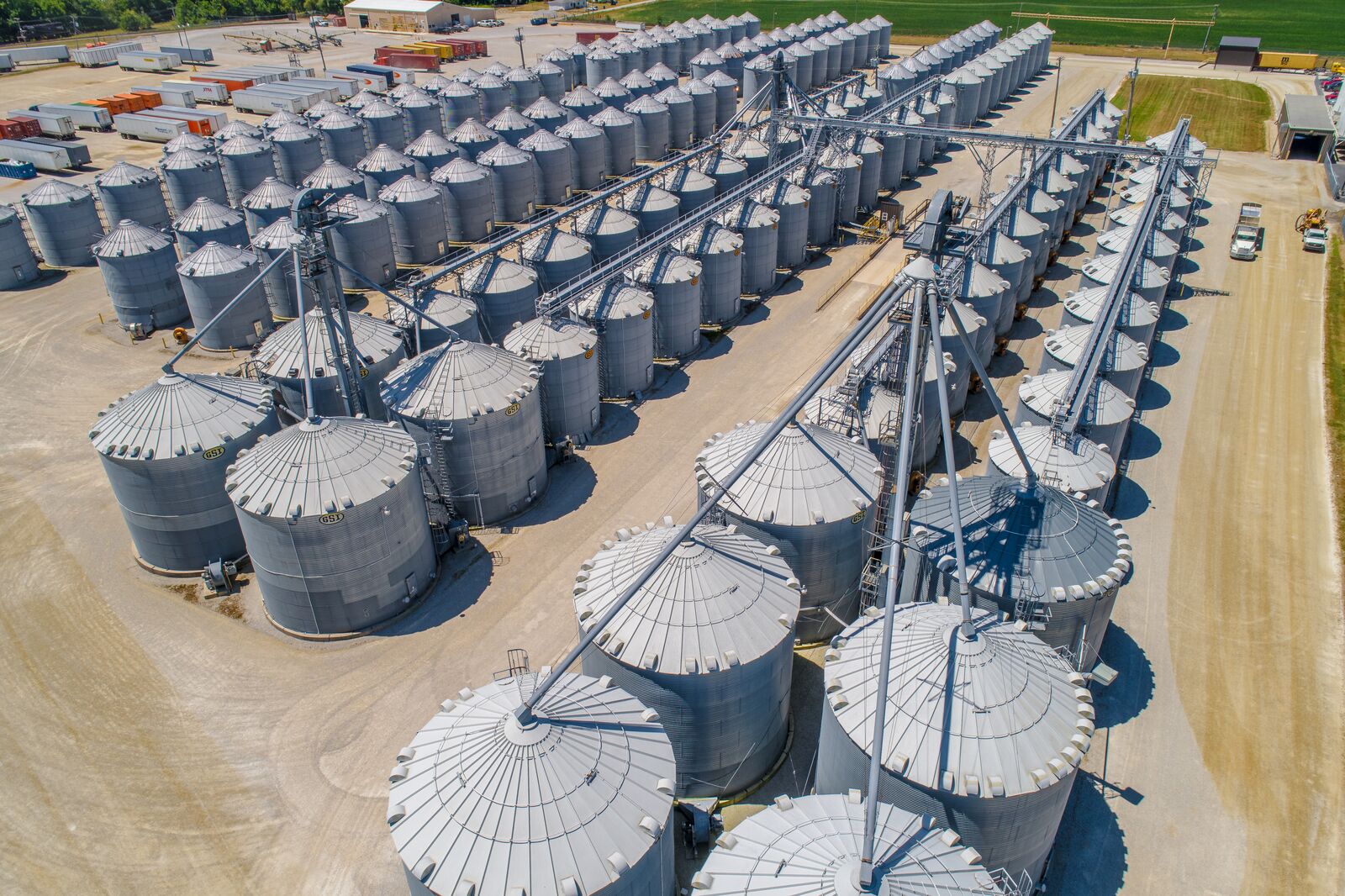 Aerial Shot of Grain Storage Facility