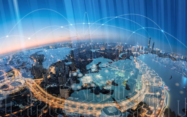 World Map Showing Connections