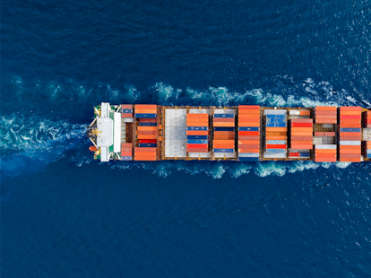 Aerial view of Container Ship at Sea 1600px