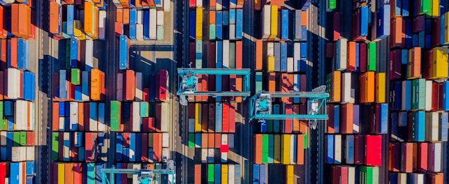 Aerial View of Container Yard