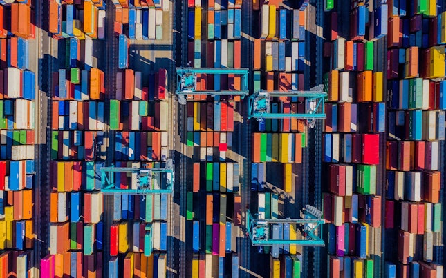 Aerial View of Container Yard