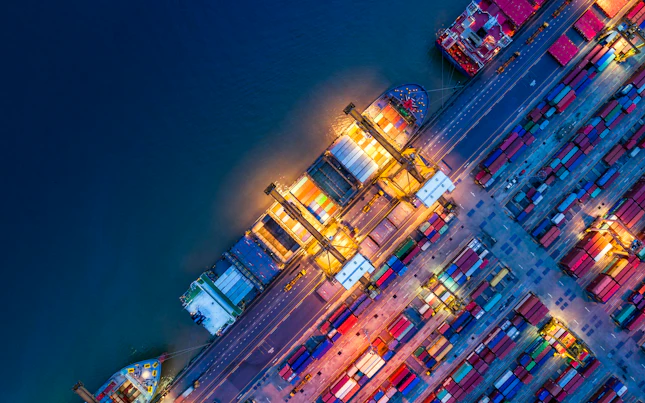 Aerial View of Trade Port