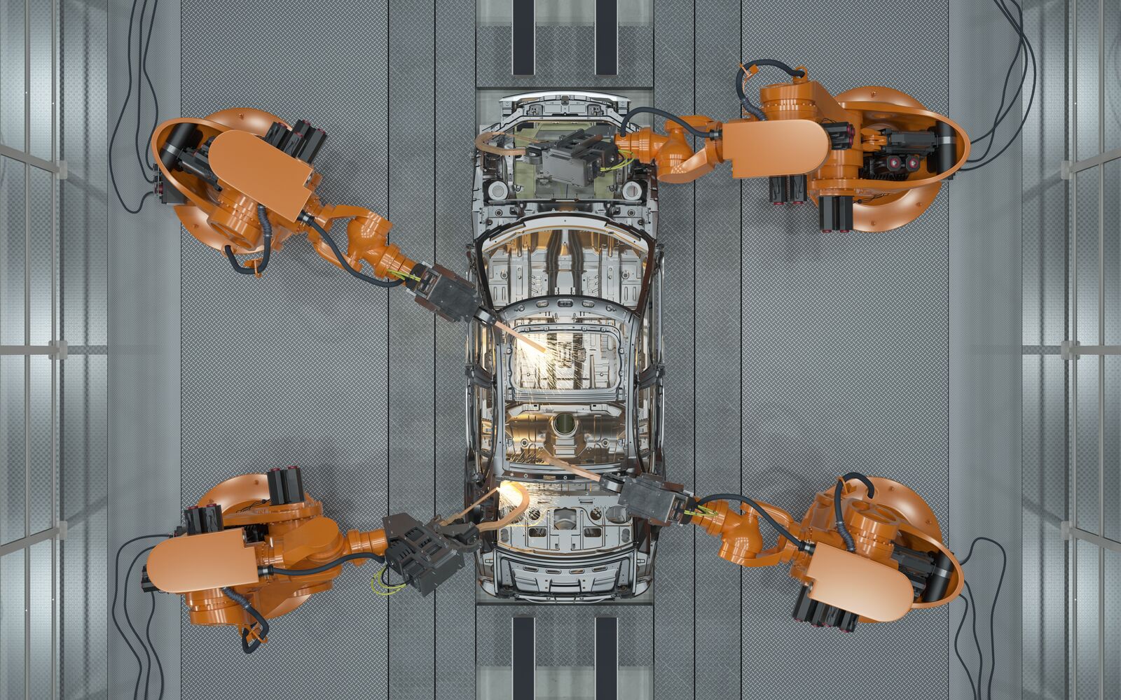 Assembly Line in Car Factory