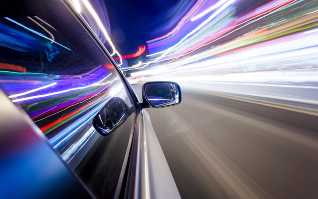 Cars on Motorway Digital Concept