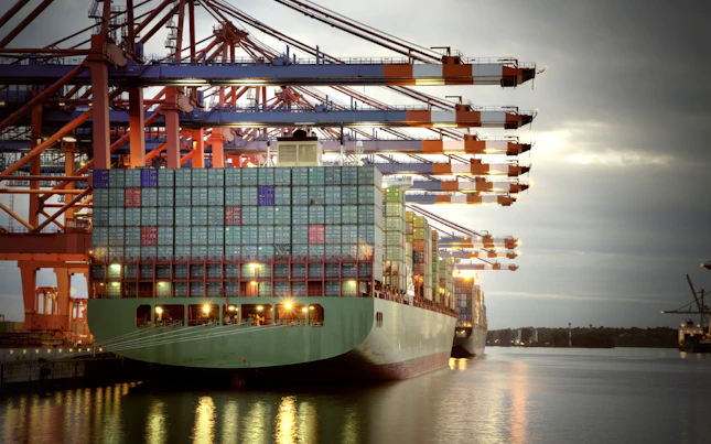 Cargo ship parked in a port