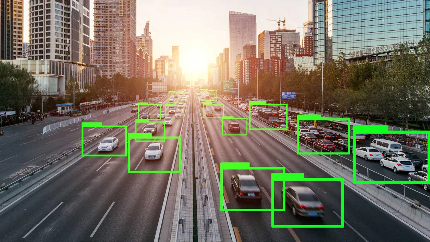 Cars on Motorway Digital Concept