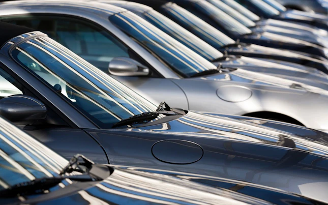 Cars Parked in Line