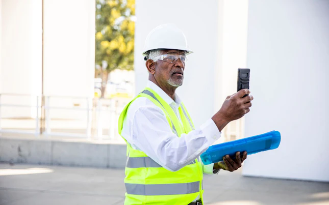 Construction Site Manager Inspecting Building