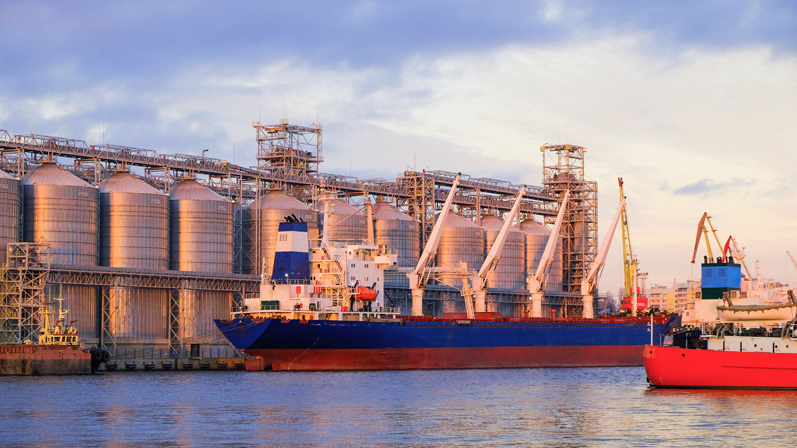 Docked Cargo Ship