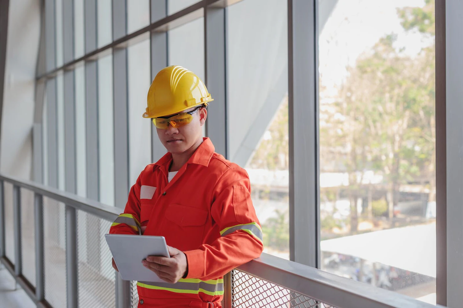 Engineer Checking Construction Site