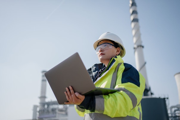 Engineer Working at a Power Plant