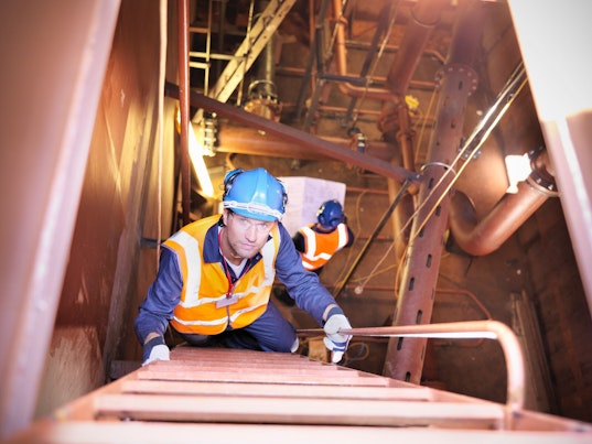 Engineer doing an inspection on machinery