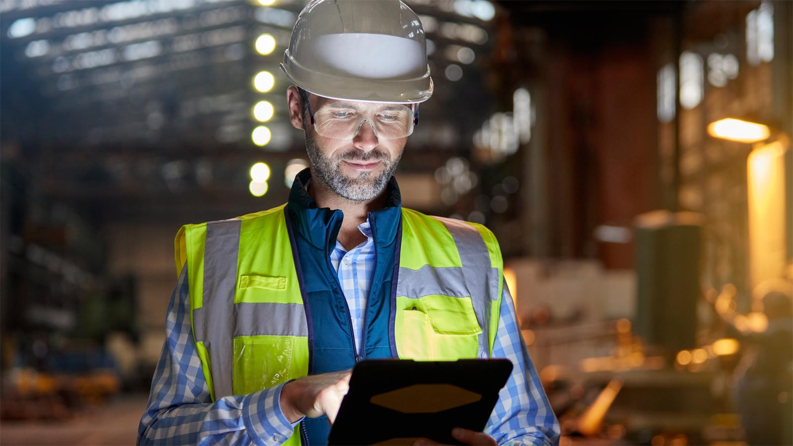 Field worker holding a tablet