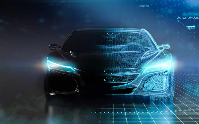 Front view of automotive concept