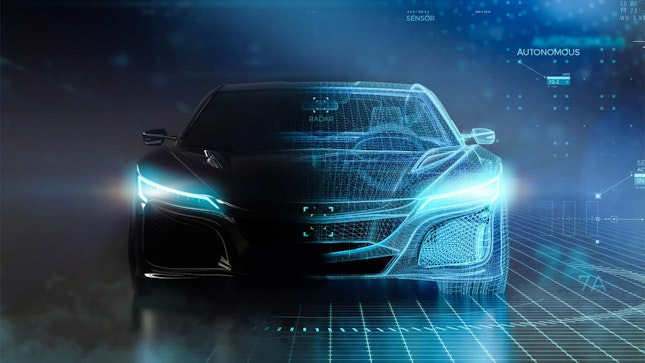 Front view of automotive concept