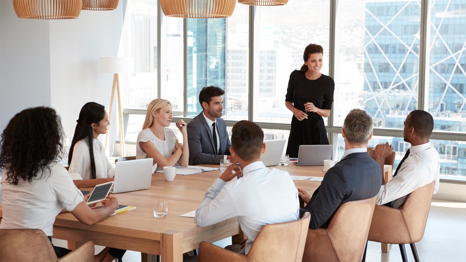 Group meeting in conference room