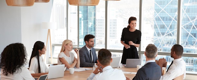 Group meeting in conference room