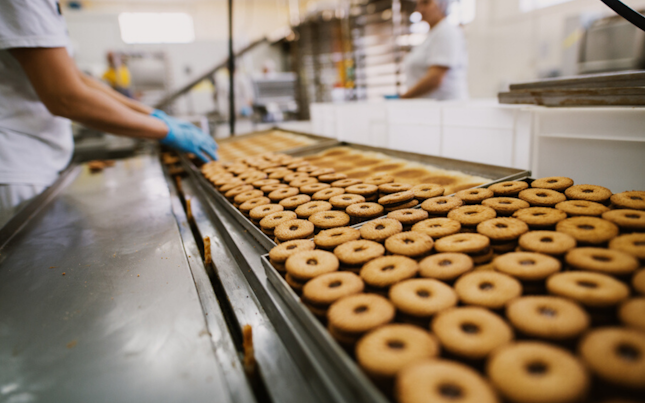 Donuts in factory