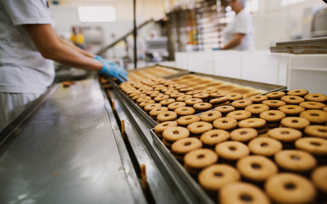 Donuts in factory
