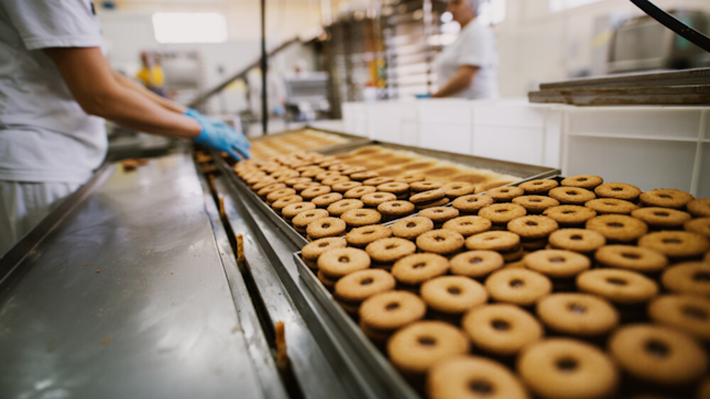 Donuts em fábrica