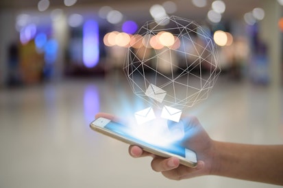 Email Icon over Mobile Phone