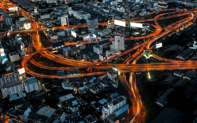 Light Trails in the City at Night
