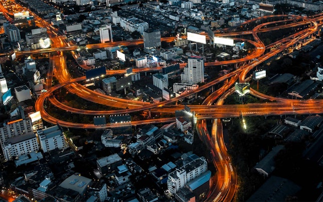 Light Trails in the City at Night