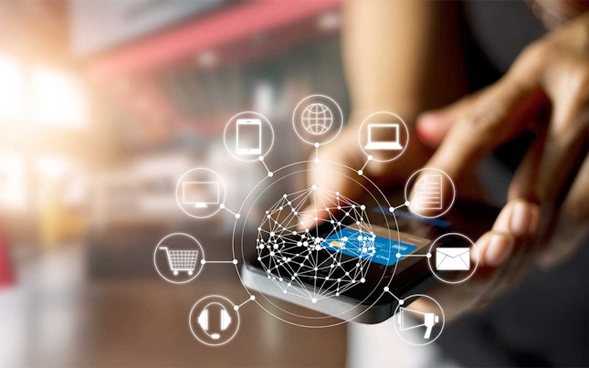 Mobile phone with app hologram