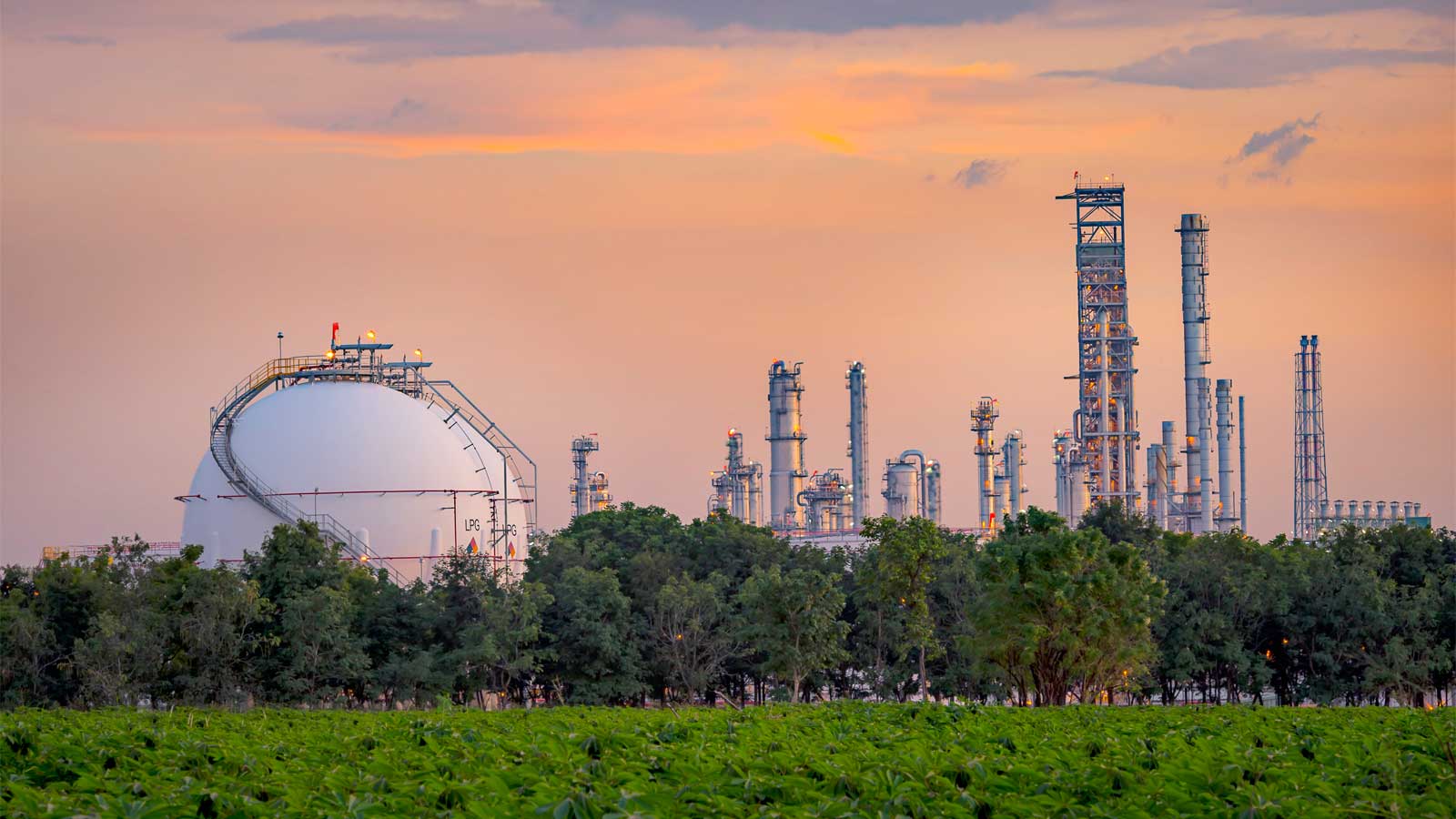 Planta de refinería de petróleo y gas