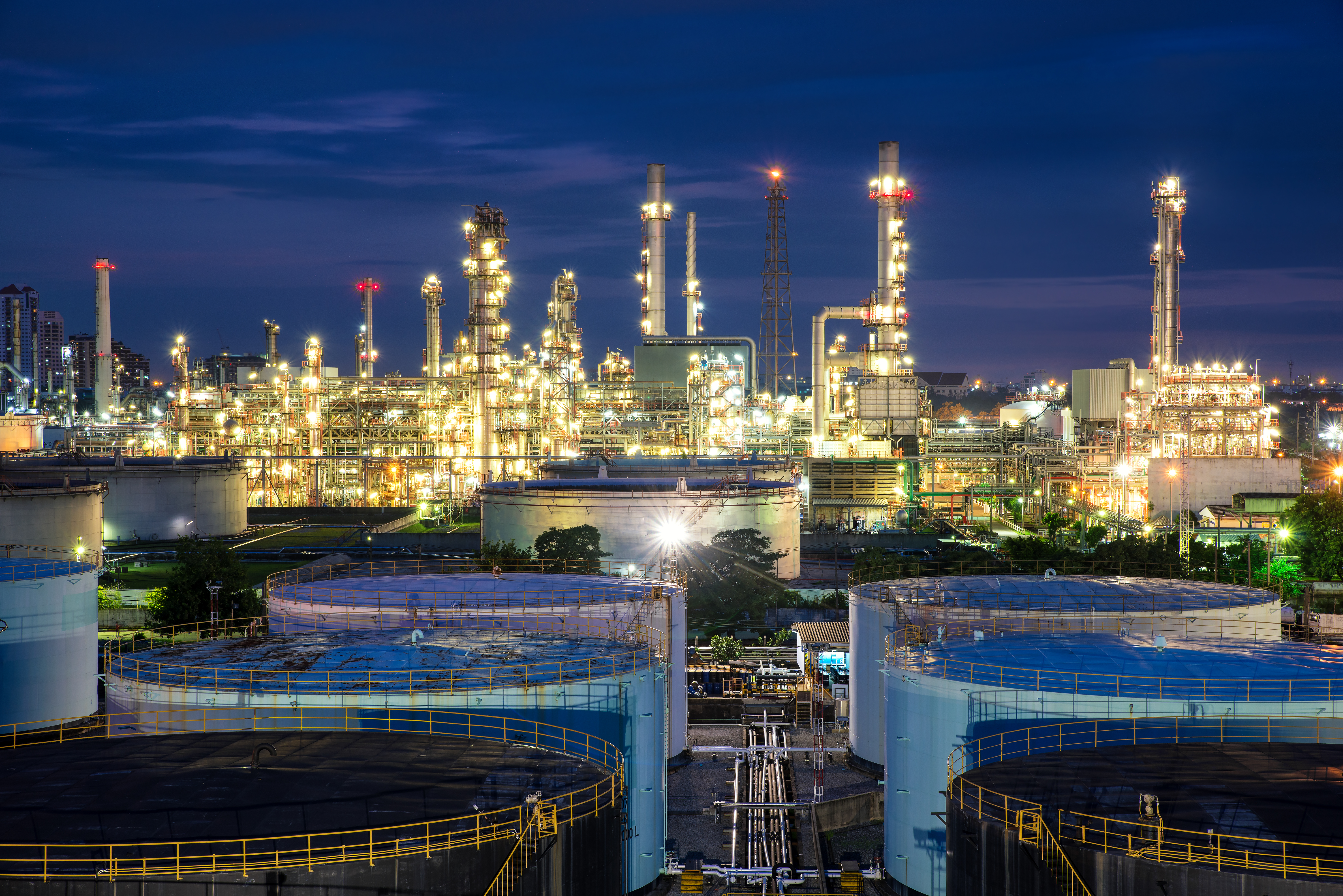 Planta de refinería de petróleo y gas