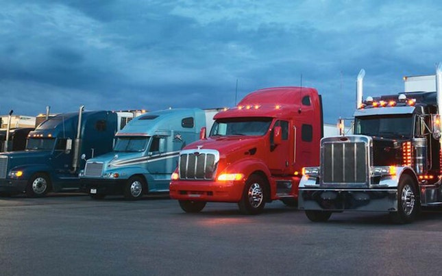 Parked big wheeler trucks