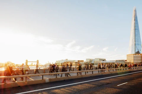 People Walking on London Bridge