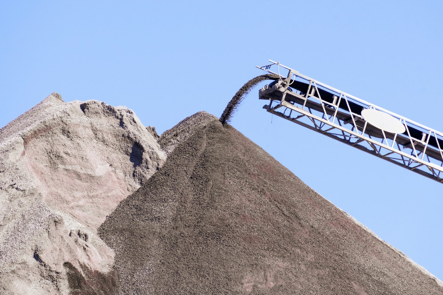 Piles of Materials at a Recycling Station