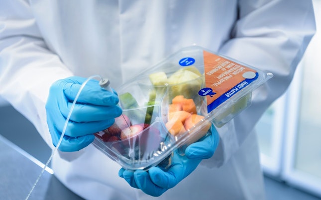 Microben op een glazen plaat voor analyse