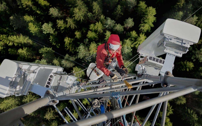 Telecom tower worker