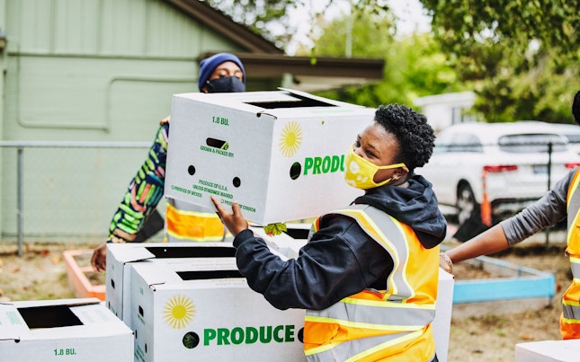 Volunteers Working at a Community Center