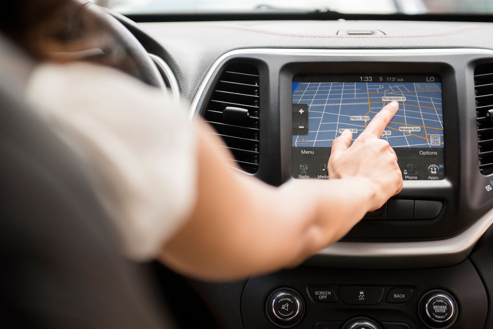 Inside of an advanced car
