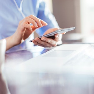 Woman using smartphone