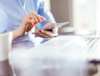 Woman using smartphone