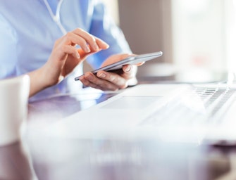 Woman using smartphone